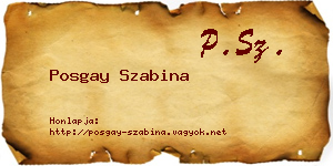 Posgay Szabina névjegykártya